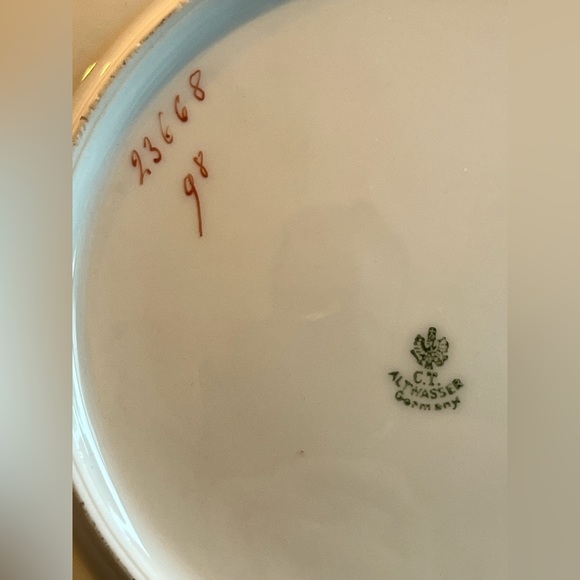 VTG C.T. Altwasser Germany Plate White Floral Orchid Gold - Picture 4 of 4
